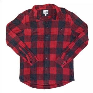 Sonoma plaid button down men’s large long flannel